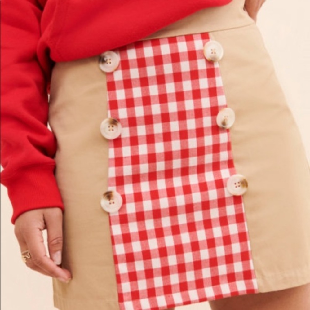 NWOT English Factory checker picnic Skirt
